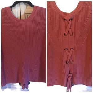 LUCKY BRAND lace-up back sweater